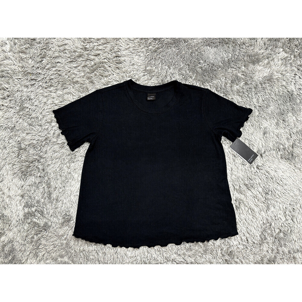 Free Press Women's Short Sleeve Sleepwear T-Shirt Blouse In Black Size S NWT